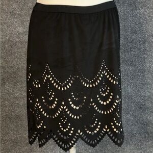 Black pencil skirt with cut out design knee-length for cocktail